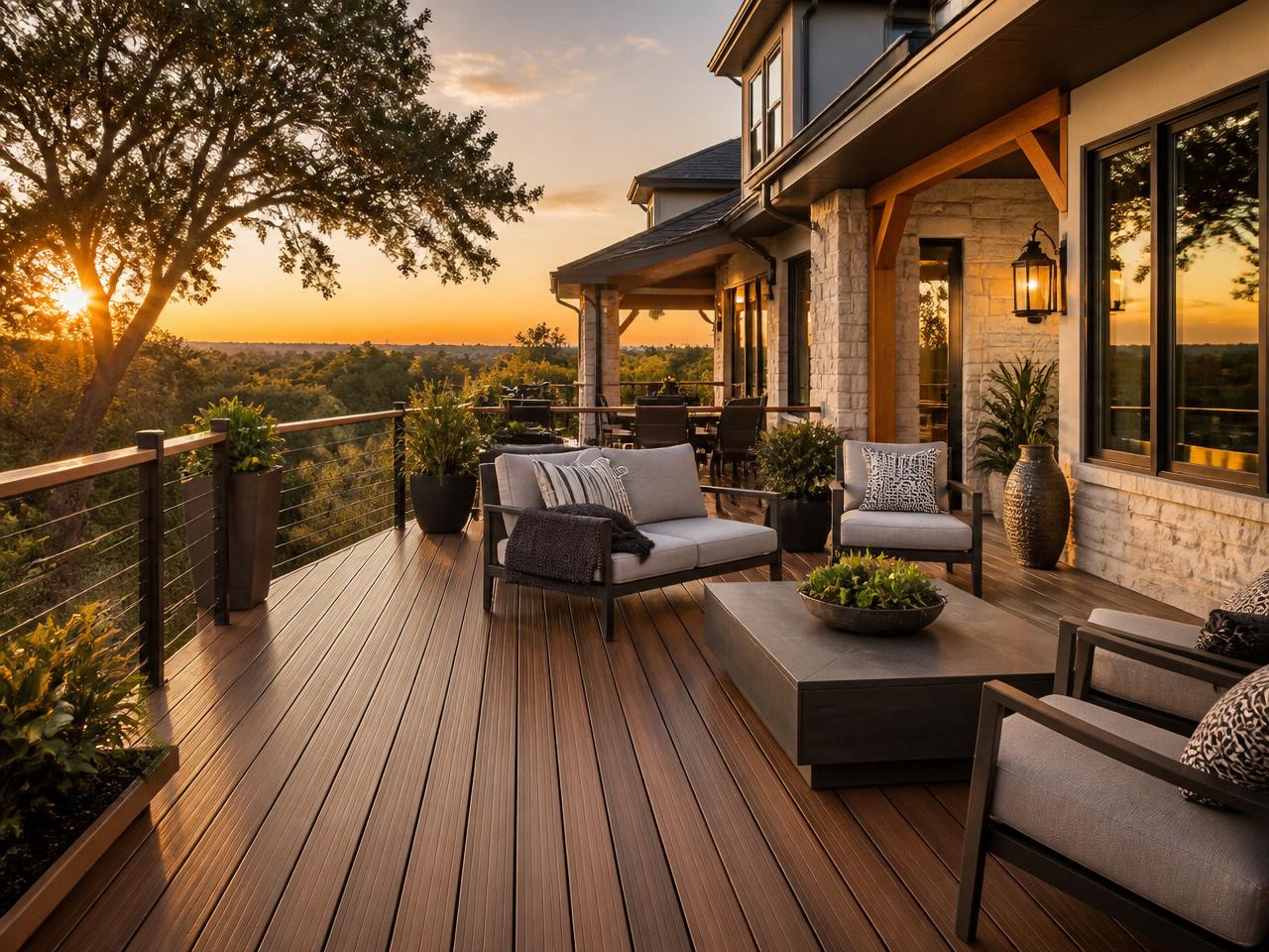 TimberTech composite deck on a luxury Texas home